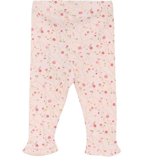 Se Minymo Leggings - Rib - Pink Dogwood m. Blomster ved KidsWorld