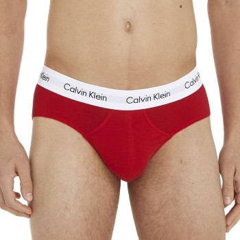 Calvin Klein 6P Cotton Stretch Hip Brief Marine/Rød bomuld Small Herre