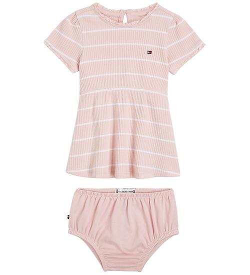 Tommy Hilfiger Tommy Hilfiger Kjole m. Bloomers - Rib - Whimsy Pink/White Strip