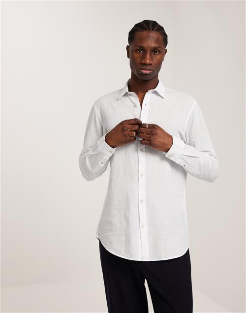 Jack & Jones Jjesummer Linen Blend Shirt Ls Sn Hørskjorter White