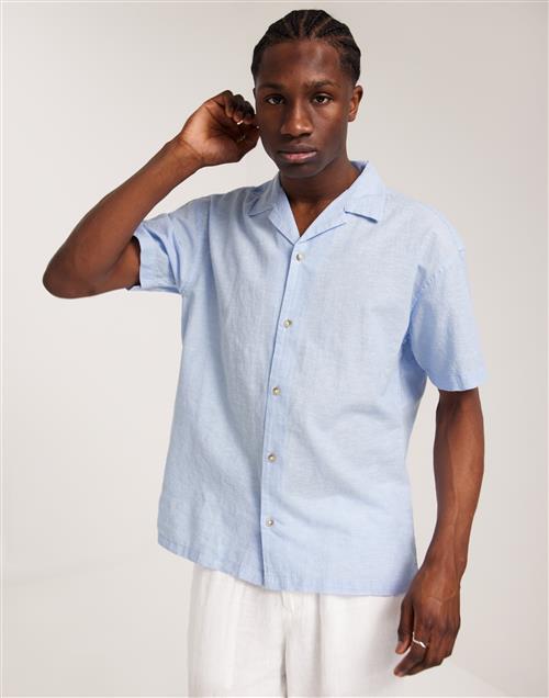 Jack & Jones Jjesummer Resort Linen Blend Shirt Hørskjorter Blå