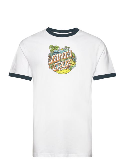 Santa Cruz Aloha Dot Front Ringer T-Shirt Santa Cruz White