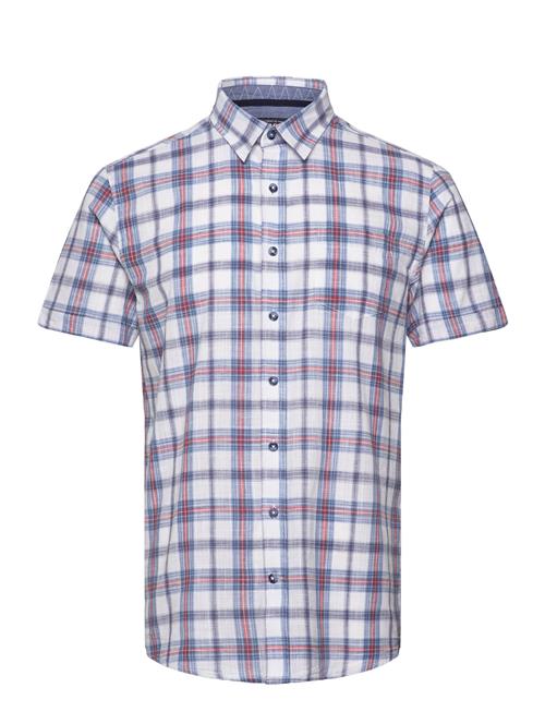 Sebago Short Sleeve Slub Check Shirt Sebago Blue