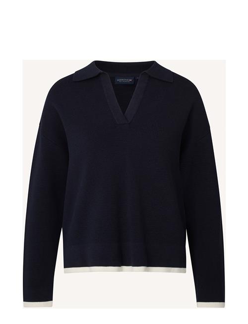 Se Lexington Clothing Peyton Full Milano Knitted Sweater Lexington Clothing Blue ved Booztlet