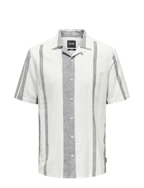 ONLY & SONS Onscaiden Life Stripe Linen Resort Noos ONLY & SONS White