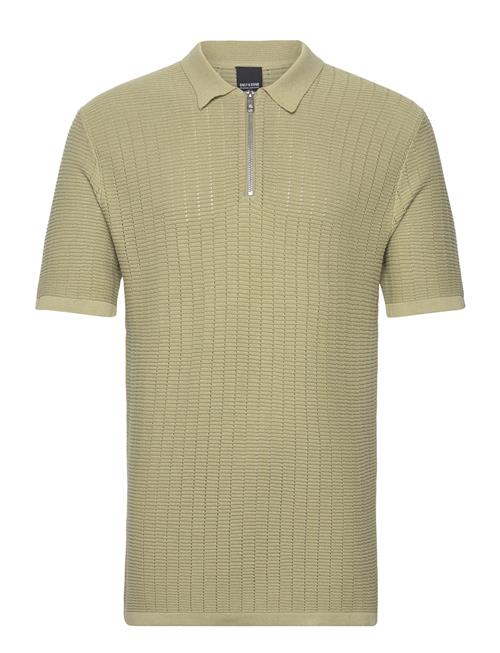 Se ONLY & SONS Onsdomi Ds 12 Struc Half Zip Polo Knit ONLY & SONS Green ved Booztlet