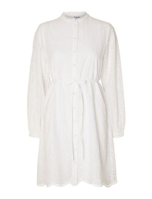 Slftatiana Ls Short Embr Dress Noos Selected Femme White