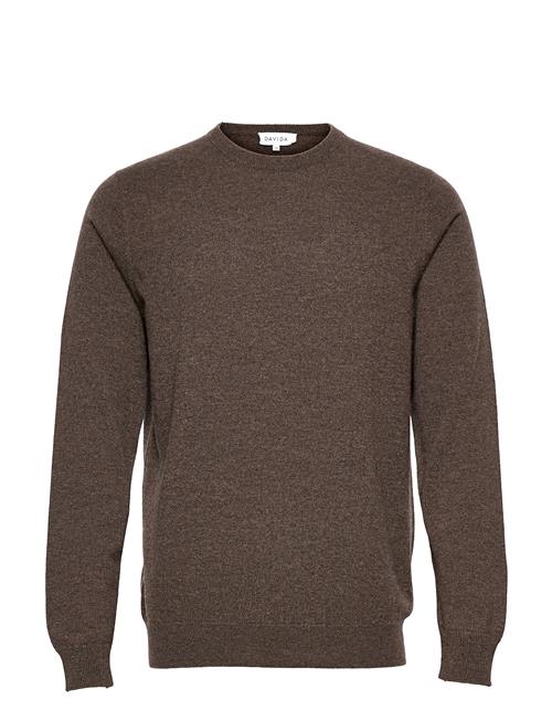 Davida Cashmere Man O-Neck Plain Davida Cashmere Brown