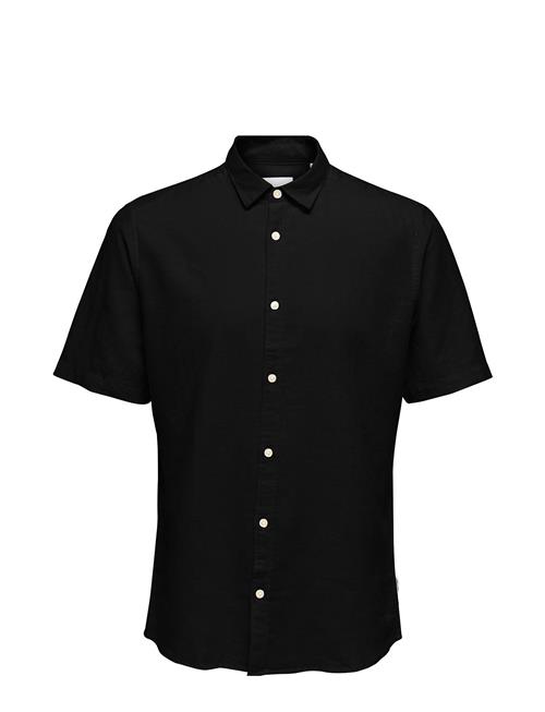 ONLY & SONS Onscaiden Ss Solid Linen Shirt Noos ONLY & SONS Black