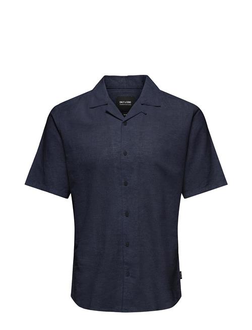 ONLY & SONS Onscaiden Ss Solid Resort Linen Shirt ONLY & SONS Navy