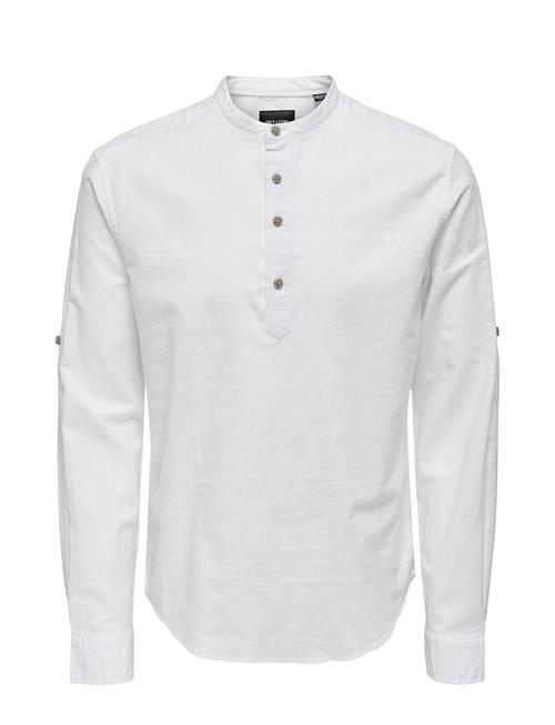 ONLY & SONS Onscaiden Ls Halfplackt Linen Shirt Noos ONLY & SONS White