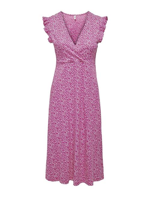 ONLY Onlmay Life S/L Wrap Midi Dress Jrs Noos ONLY Pink