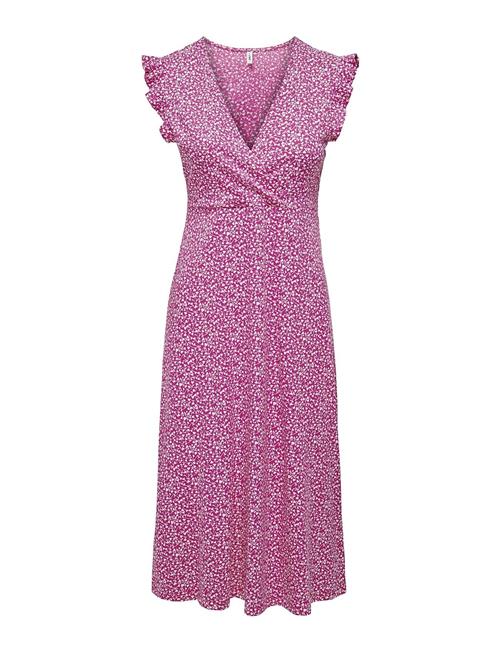 Se Onlmay S/L Wrap Midi Dress Box Jrs ONLY Pink ved Booztlet