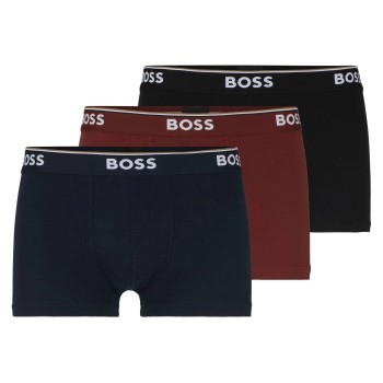 BOSS 3P Power Trunks Sort/Rød bomuld Medium Herre