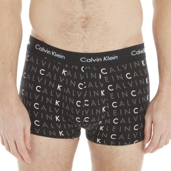 Calvin Klein 3P Cotton Stretch Low Rise Trunks Sort Mønster bomuld Medium Herre