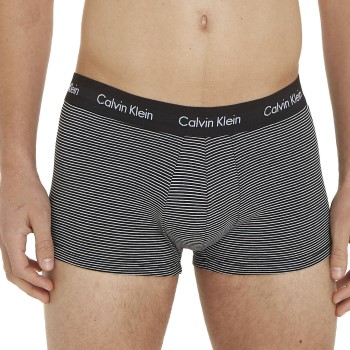 Calvin Klein 3P Cotton Stretch Low Rise Trunks Sort stribet bomuld Medium Herre