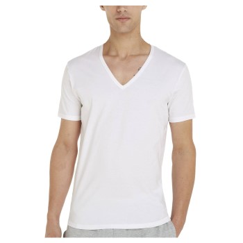 Se Calvin Klein 2P Modern Cotton Stretch V-neck Hvid bomuld Large Herre ved Timarco