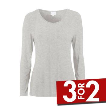 Damella Bamboo Long Sleeve Top Grå Bambus Large Dame