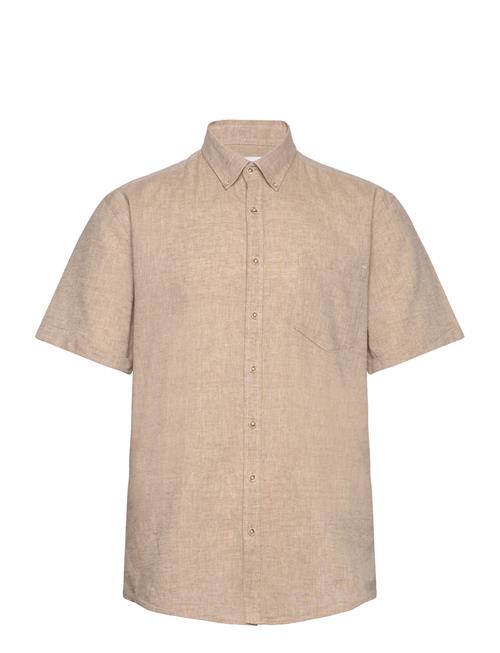 Cotton/Linen Shirt S/S Lindbergh Beige