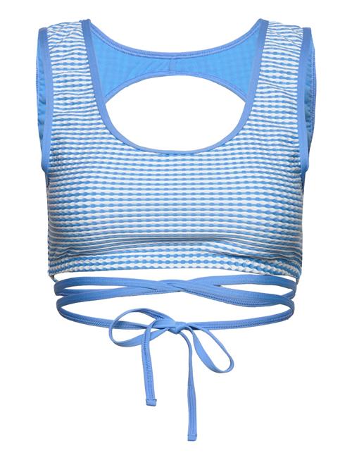 Speedo Gingham Wrap Crop Top Speedo Blue