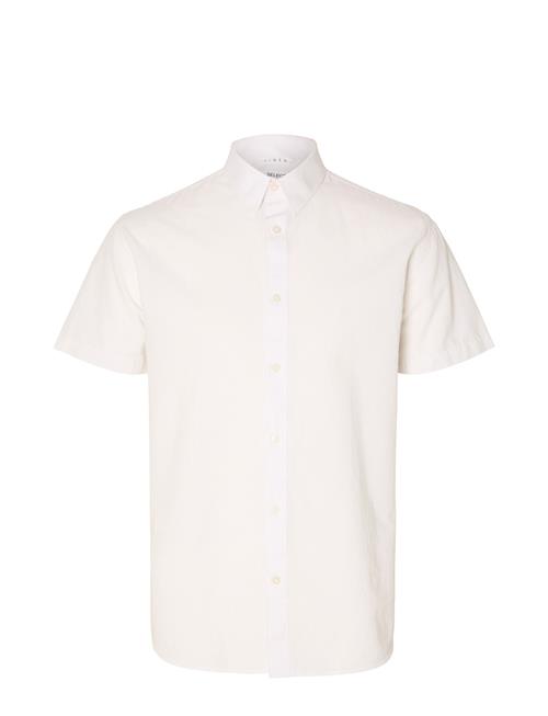Slhreg-New Linen Shirt Ss Noos Selected White
