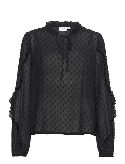 Vila Vigarnea L/S Flounce Top/Su Vila Black