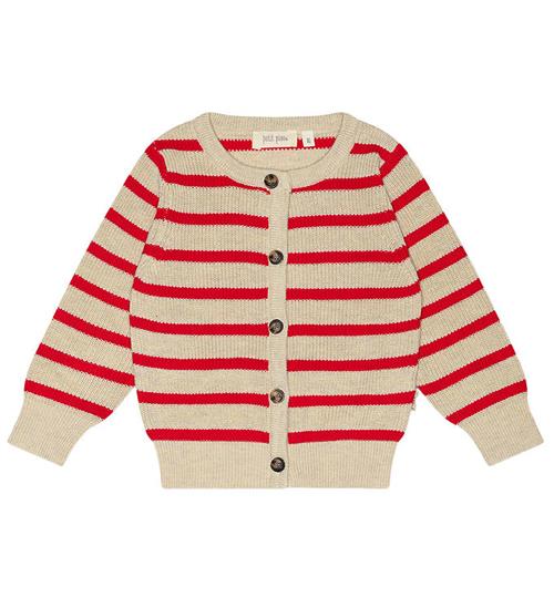 Petit Piao Petit Piao Cardigan - Strik - Off White/Bright Red