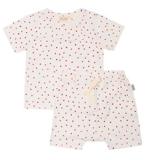 Se Petit Piao Petit Piao SÃ¦t - T-shirt/Shorts - Bright Red ved KidsWorld