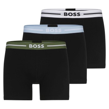 BOSS 3P Power Bold BoxerBr Sort bomuld Medium Herre