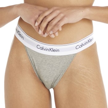 Calvin Klein Trusser Modern Cotton Tanga Panty Gråmelerad Large Dame