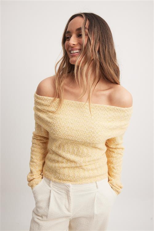 NA-KD Off shoulder striktop - Yellow