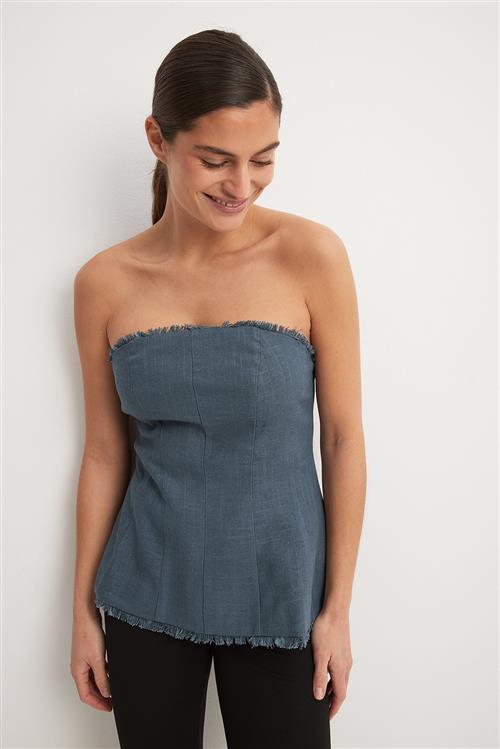 Vollan x NA-KD Bandeau-top i hørblanding - Grey