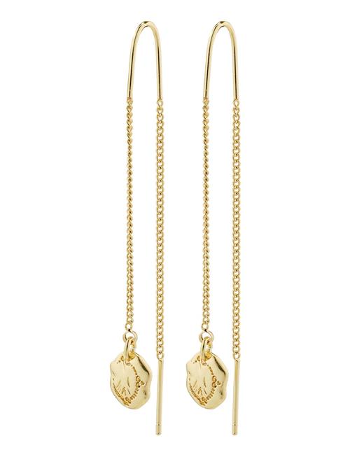 Se Pilgrim Jola Recycled Long Chain Earrings Pilgrim Gold ved Booztlet