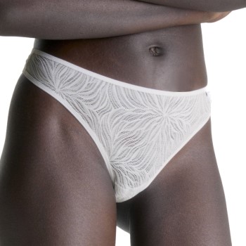 Calvin Klein Trusser Sheer Marquisette Lace Thong Hvid polyamid Medium Dame