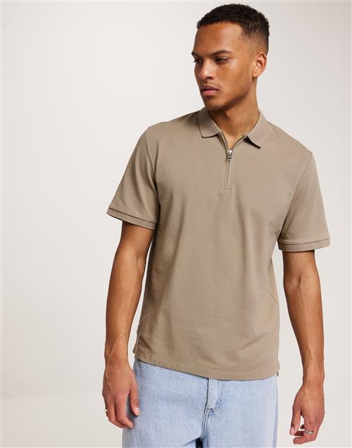 Jack & Jones Jjemac Zip Ss Polo Sn Kortærmede poloer Crockery