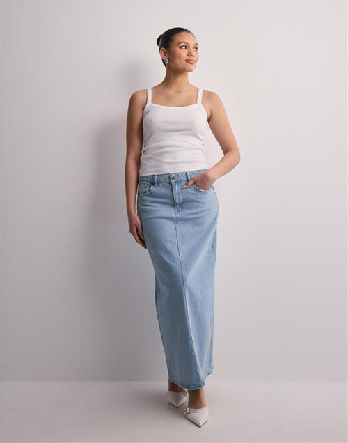 Se Object Collectors Item - Blå - Objellen Mw Long Denim Skirt Noos ved Nelly