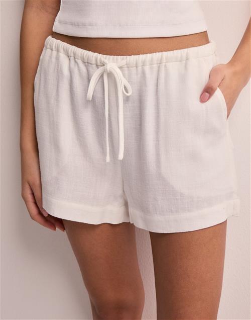 Se Nelly - Hvid - Pull On Linen Shorts ved Nelly