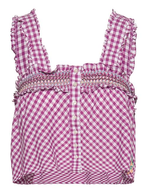 French Connection Adalhia Gingham Smock Top French Connection Purple