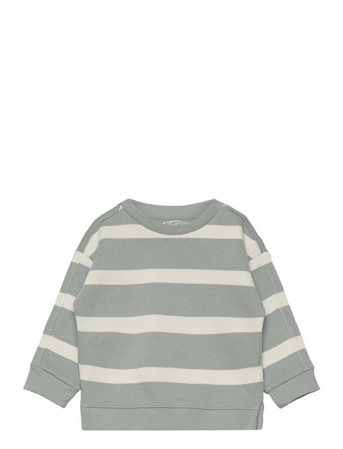 Mango Striped Cotton-Blend Sweatshirt Mango Green