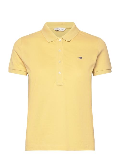 Se GANT Slim Sheild Cap Sleeve Pique Polo GANT Yellow ved Booztlet