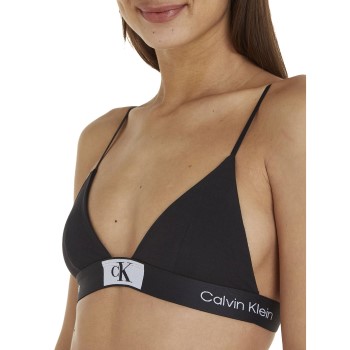 Calvin Klein Bh CK96 Triangle Bra Sort bomuld Small Dame