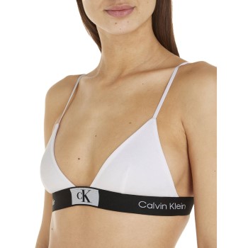 Calvin Klein Bh CK96 Triangle Bra Hvid bomuld Large Dame