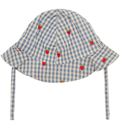 Se FlÃ¶ss FlÃ¶ss Solhat - Polly - Berry/Blue Gingham ved KidsWorld