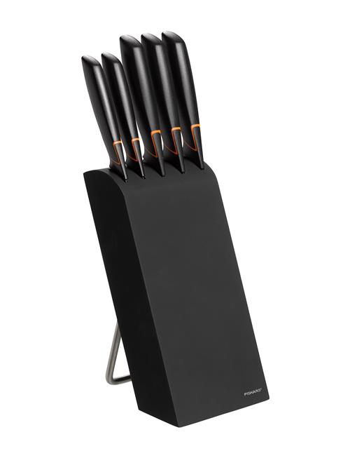 Se Fiskars Edge Knife Block With 5 Knives Fiskars Black ved Booztlet