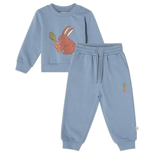 Se Buddy & Hope GOTS Martin Joggesæt Med Kaninprint Dove Blue | Blå | 74/80 cm ved Babyshop