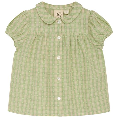 Flöss Stella Bluse Lime Gingham | Grønn | 74 cm