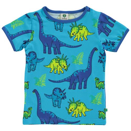 Småfolk Mønstret T-shirt Med Dinosauruser Blue Atoll | Blå | 1-2 years