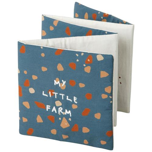 Se Fabelab Little Farm Blød aktivitetsbog | Blå | 0-3 ved Babyshop