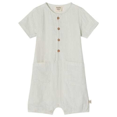 Se Buddy & Hope GOTS Alfred Stribet Romper Blå | Blå | 86/92 cm ved Babyshop