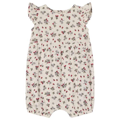 Buddy & Hope GOTS Svea Mønstret Romper Wild Strawberry | Hvid | 86/92 cm